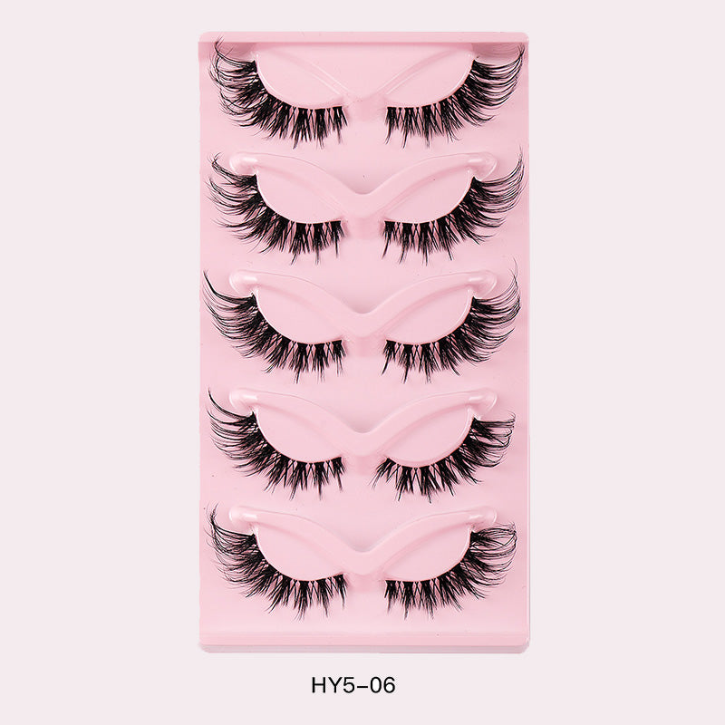 5 Pairs Cat Eye Natural Look False Eyelashes