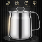 ⏳Limited-time 50% off⏰Large Capacity 304 Stainless Steel Multi-Purpose Oil Filter Container🍟