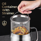 ⏳Limited-time 50% off⏰Large Capacity 304 Stainless Steel Multi-Purpose Oil Filter Container🍟