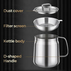 ⏳Limited-time 50% off⏰Large Capacity 304 Stainless Steel Multi-Purpose Oil Filter Container🍟