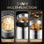 ⏳Limited-time 50% off⏰Large Capacity 304 Stainless Steel Multi-Purpose Oil Filter Container🍟
