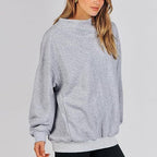 Women's Mock Neck Long Sleeve Pullover Sweatshirt