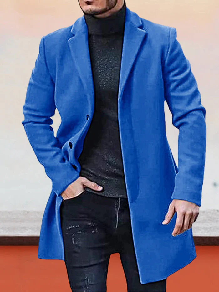 ⏳Limited-time 50% off⏰Men's Classic Single Row Buckle Solid Color Jacket - Timeless Daily Essential🧥