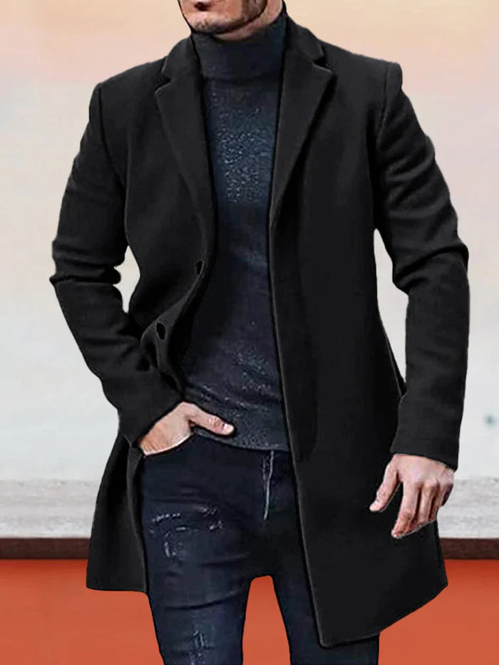 ⏳Limited-time 50% off⏰Men's Classic Single Row Buckle Solid Color Jacket - Timeless Daily Essential🧥
