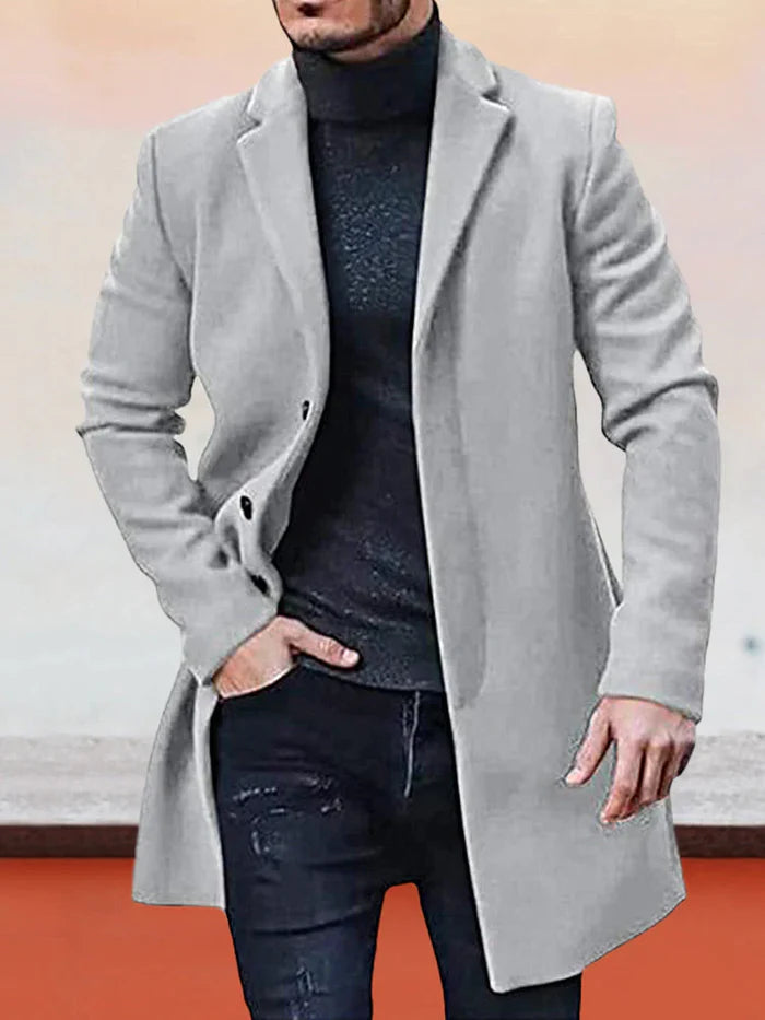⏳Limited-time 50% off⏰Men's Classic Single Row Buckle Solid Color Jacket - Timeless Daily Essential🧥