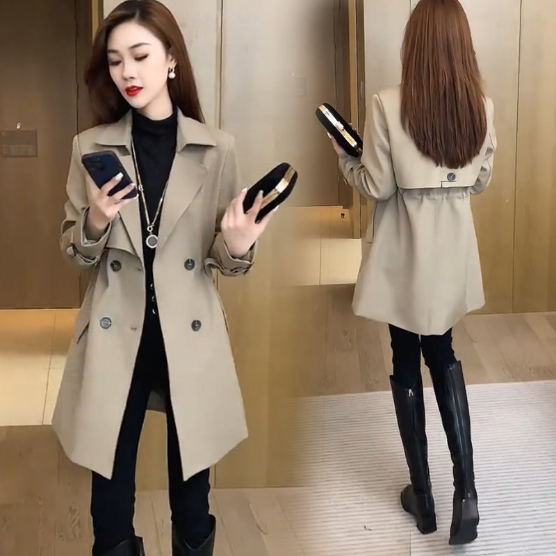 ⏳Limited-time 50% off⏰Comfortable Waisted Lapel Trench Coat🧥