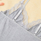 Women's Sexy Lace Trim Slit Bowknot Decor Sleep Dress