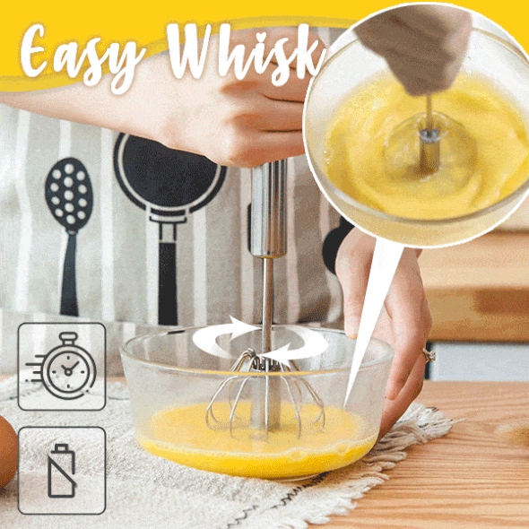 ⏳Limited-time 50% off⏰Stainless Steel Semi-Automatic Whisk👊🥚