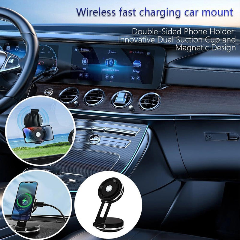 Double Suction Cup Wireless Charging Phone Holder