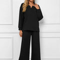 Women’s 2-Piece V-Neck Lounge Set with Pockets