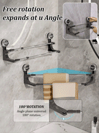 Suction Cup Hanging Double Bar Towel Rack
