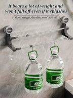 Suction Cup Hanging Double Bar Towel Rack