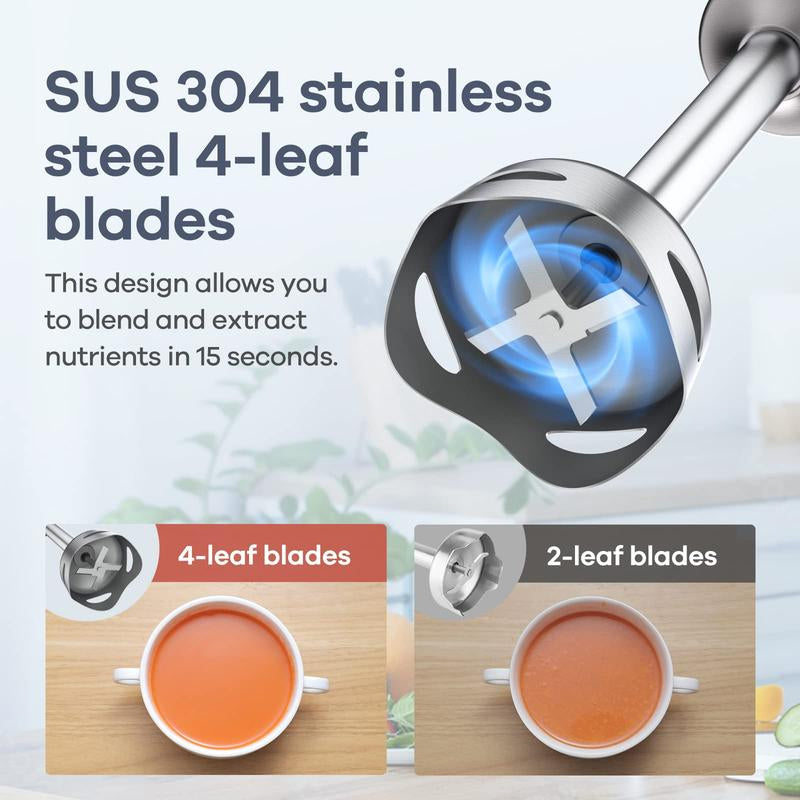 4-in-1 1000W Handheld Immersion Blender Set