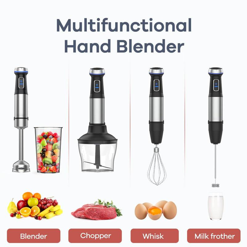 4-in-1 1000W Handheld Immersion Blender Set