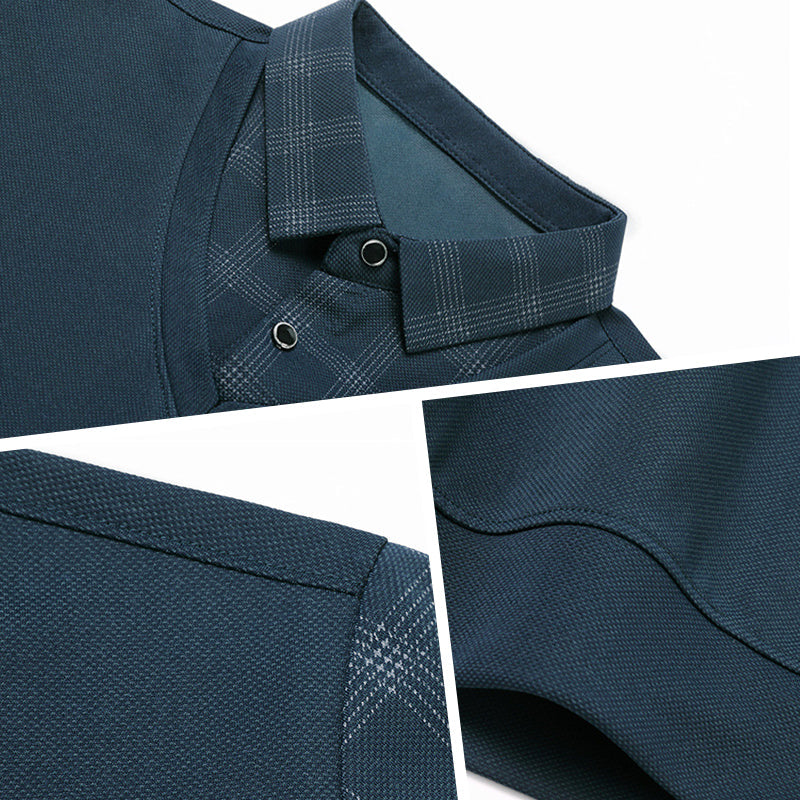 Men's fake two-part collar long-sleeved t-shirt