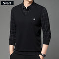 Men's fake two-part collar long-sleeved t-shirt