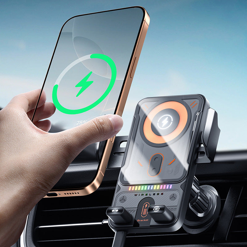 ⏳Limited-time 50% off⏰Over 50K sold! 📱Smart 2-in-1 Car Rotating Mobile Phone Holder & Wireless Charger🔋