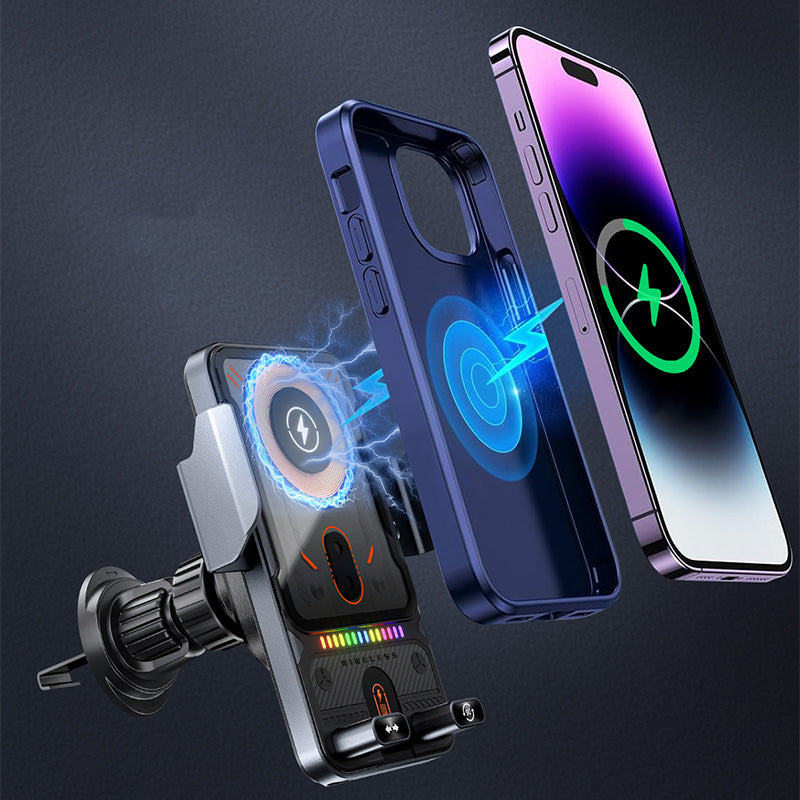 ⏳Limited-time 50% off⏰Over 50K sold! 📱Smart 2-in-1 Car Rotating Mobile Phone Holder & Wireless Charger🔋