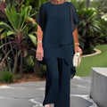 ⏳Limited-time 50% off⏰Charming Irregular Top & Wide Leg Pants Set👚👖