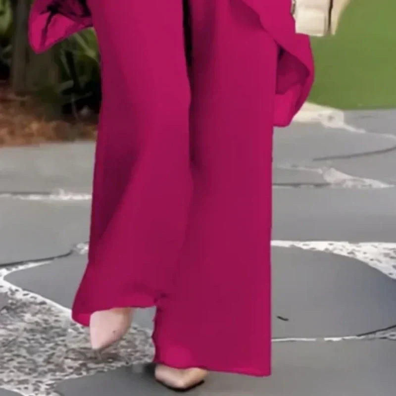 ⏳Limited-time 50% off⏰Charming Irregular Top & Wide Leg Pants Set👚👖