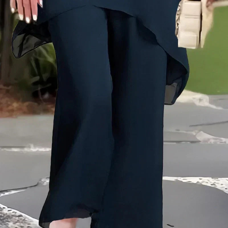 ⏳Limited-time 50% off⏰Charming Irregular Top & Wide Leg Pants Set👚👖