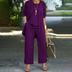 ⏳Limited-time 50% off⏰Elegant Women's Relaxed Fit 3-Piece Set👚👖
