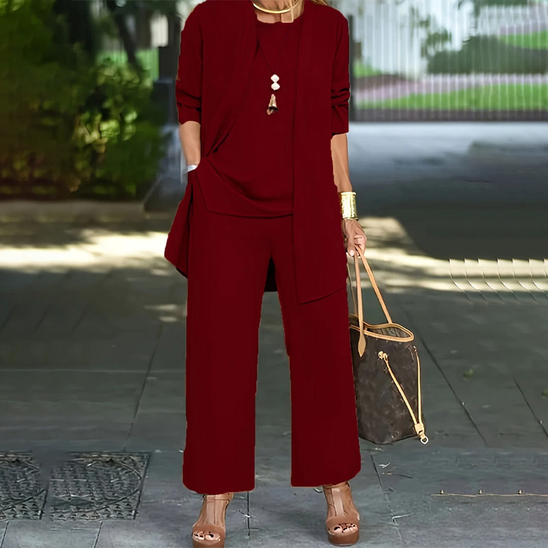 ⏳Limited-time 50% off⏰Elegant Women's Relaxed Fit 3-Piece Set👚👖