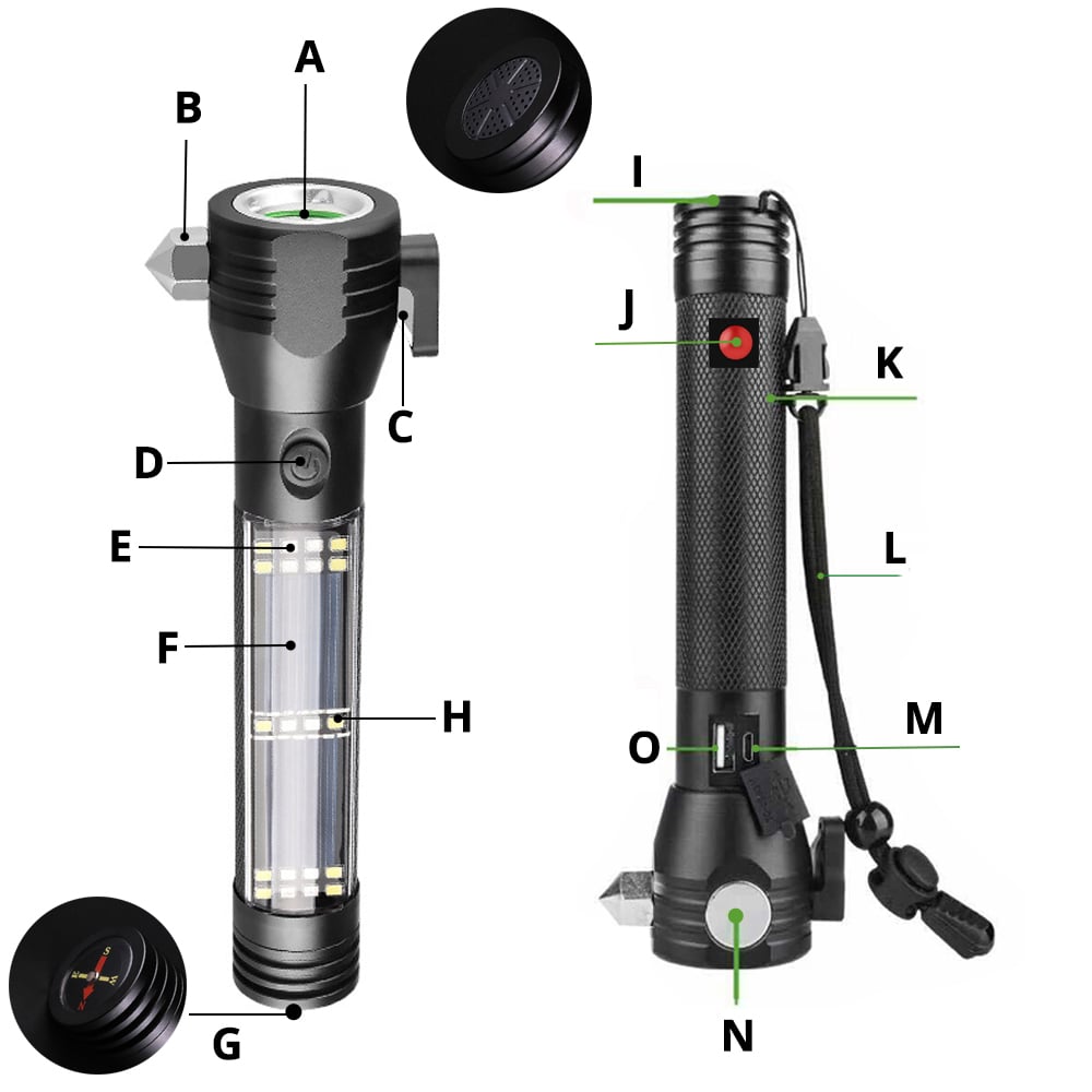 ⏳Limited-time 50% off⏰10-In-1 Solar Power Multi-Function Tactical Flashlight🔦