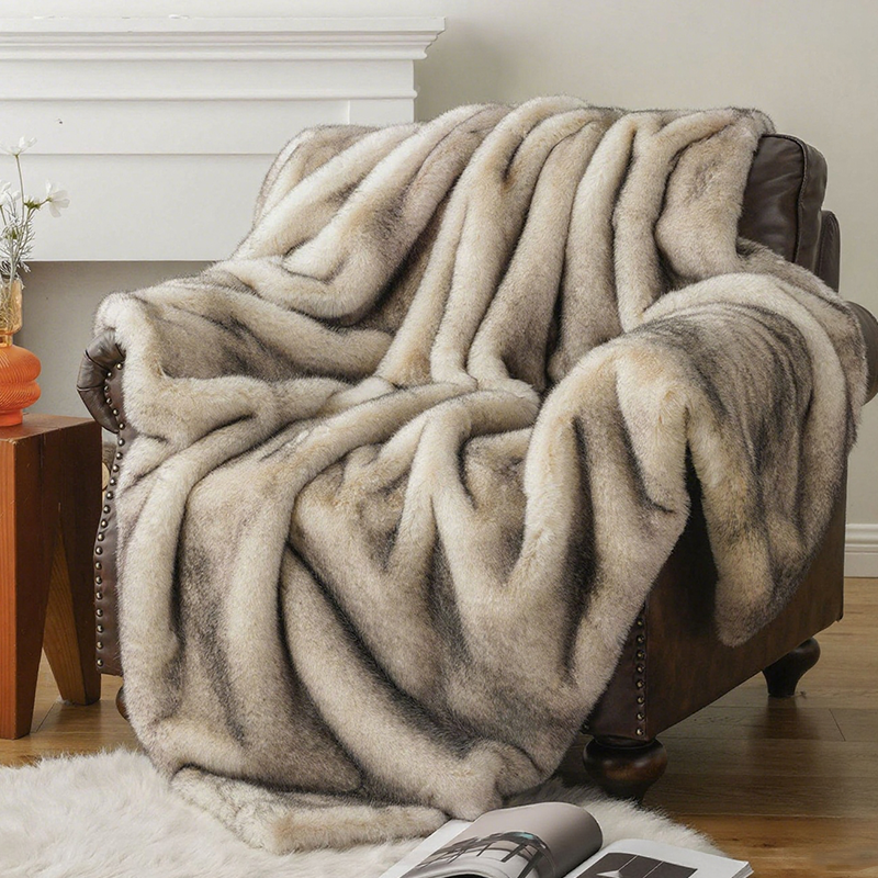 ⏳Limited-time 50% off⏰Fluffy Faux Fox Fur Throw Blanket🦊