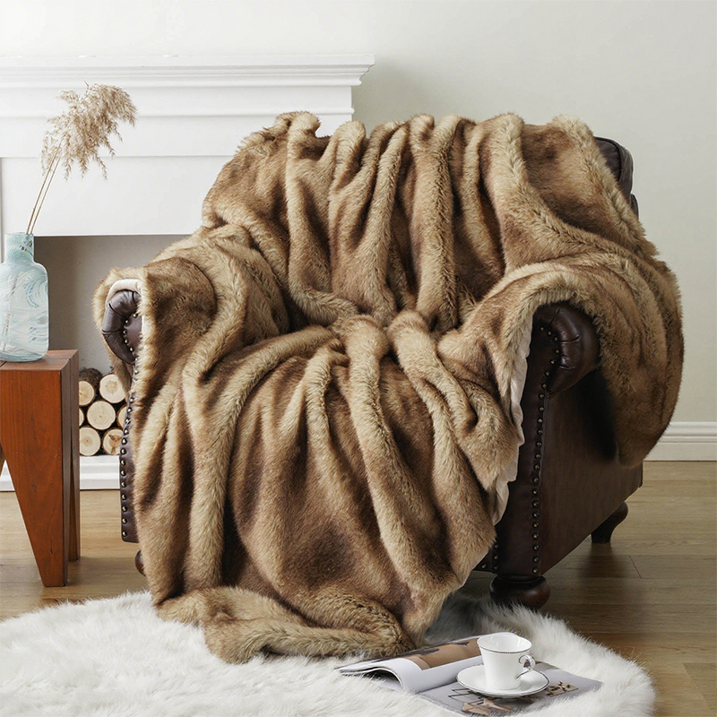 ⏳Limited-time 50% off⏰Fluffy Faux Fox Fur Throw Blanket🦊