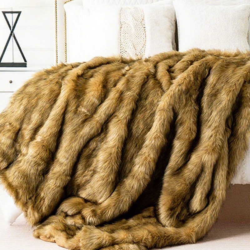 ⏳Limited-time 50% off⏰Fluffy Faux Fox Fur Throw Blanket🦊