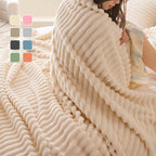 ⏳Limited-time 50% off⏰Super Soft Fur Ribbed Fleece Throw Blanket⛄🔥