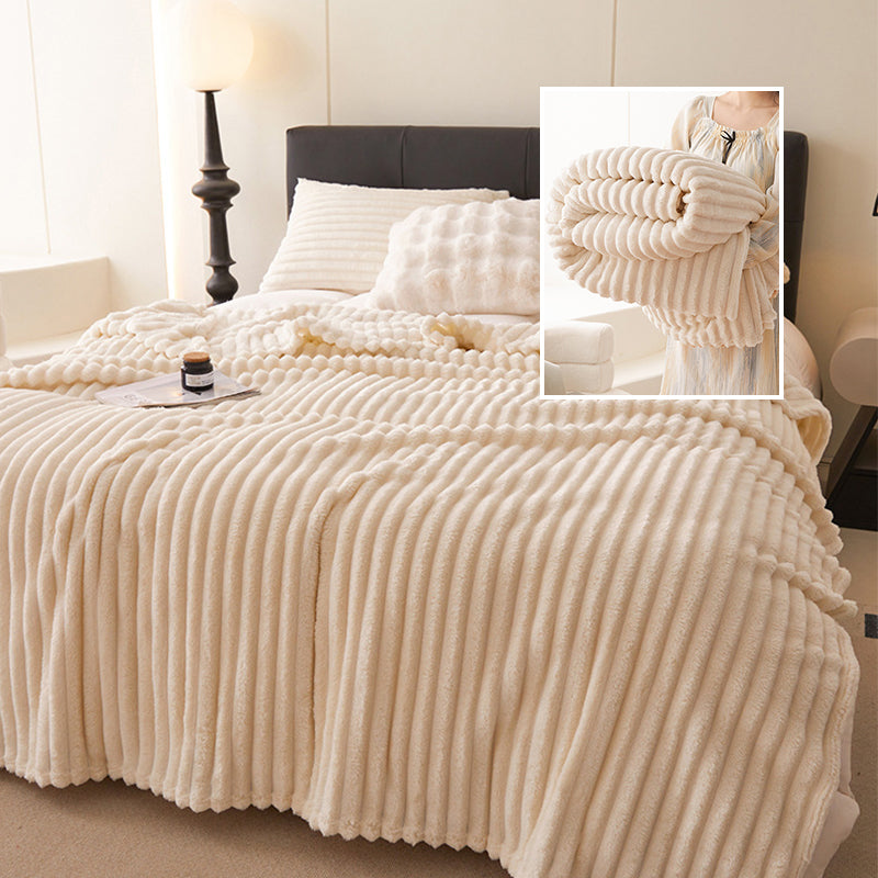 ⏳Limited-time 50% off⏰Super Soft Fur Ribbed Fleece Throw Blanket⛄🔥