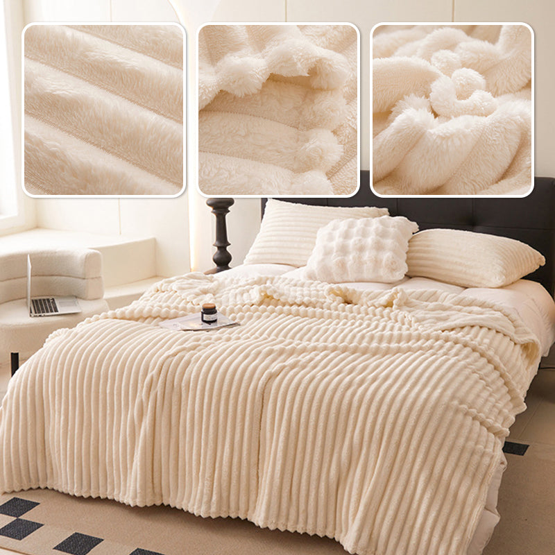 ⏳Limited-time 50% off⏰Super Soft Fur Ribbed Fleece Throw Blanket⛄🔥
