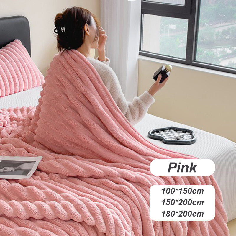 ⏳Limited-time 50% off⏰Super Soft Fur Ribbed Fleece Throw Blanket⛄🔥