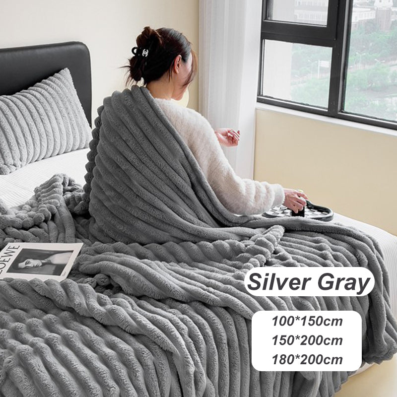 ⏳Limited-time 50% off⏰Super Soft Fur Ribbed Fleece Throw Blanket⛄🔥