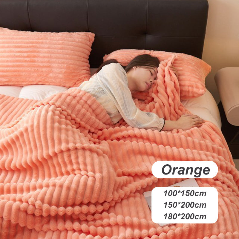 ⏳Limited-time 50% off⏰Super Soft Fur Ribbed Fleece Throw Blanket⛄🔥
