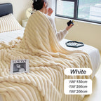 ⏳Limited-time 50% off⏰Super Soft Fur Ribbed Fleece Throw Blanket⛄🔥