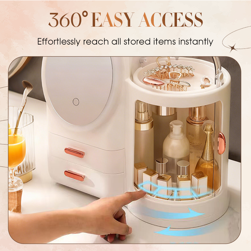 ⏳Limited-time 50% off⏰Large Makeup Organizer with LED Mirror🪞