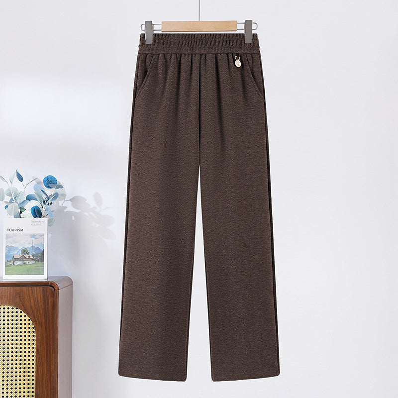 ⏳Limited-time 50% off⏰Solid Color Elastic Waistband Straight Leg Pants👖