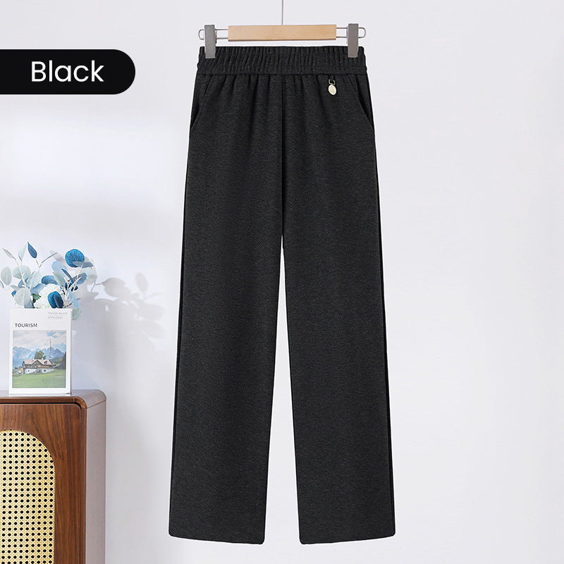 ⏳Limited-time 50% off⏰Solid Color Elastic Waistband Straight Leg Pants👖