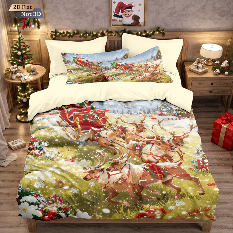 ⏳Limited-time 50% off⏰Festive Christmas 3-Piece Duvet Cover Set🛏️❤️