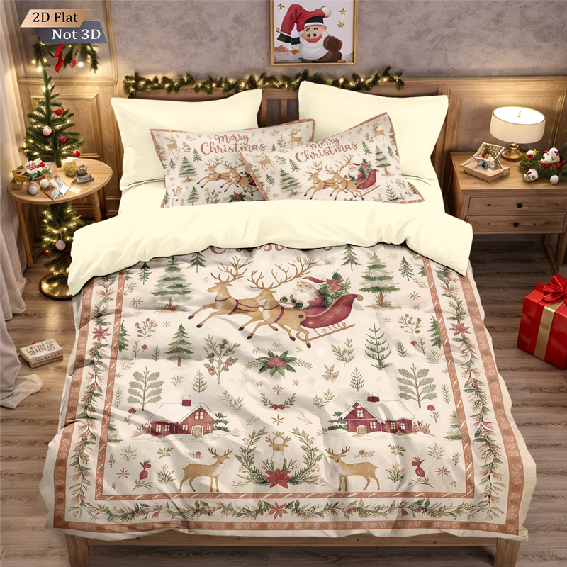 ⏳Limited-time 50% off⏰Festive Christmas 3-Piece Duvet Cover Set🛏️❤️