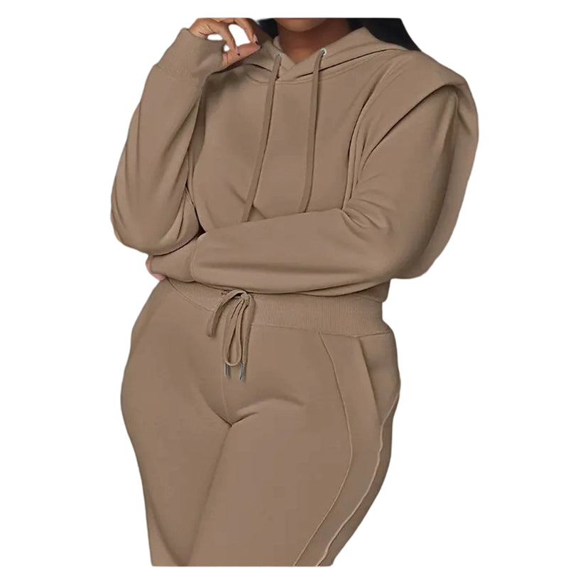 ⏳Limited-time 50% off⏰Ribbed Knit Long Sleeve Crop Top & Wide Leg Pants (2 Pcs Set)