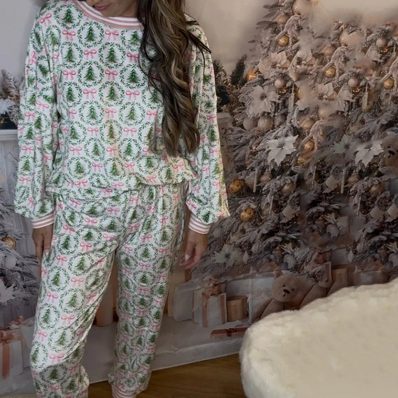 ⏳Limited-time 50% off⏰Cozy Christmas Long-Sleeve Top & Pants Set🌲🎀