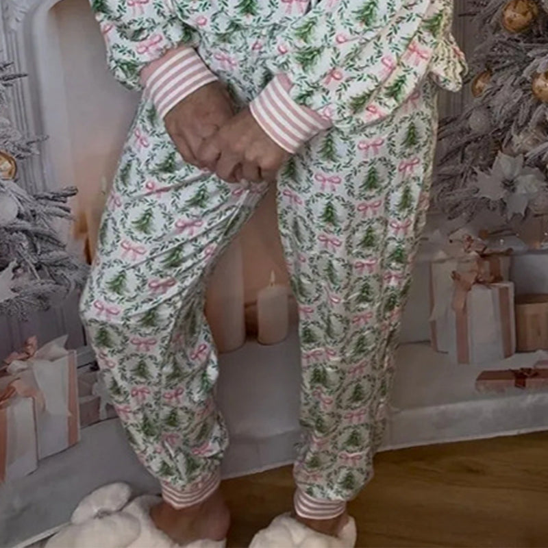 ⏳Limited-time 50% off⏰Cozy Christmas Long-Sleeve Top & Pants Set🌲🎀