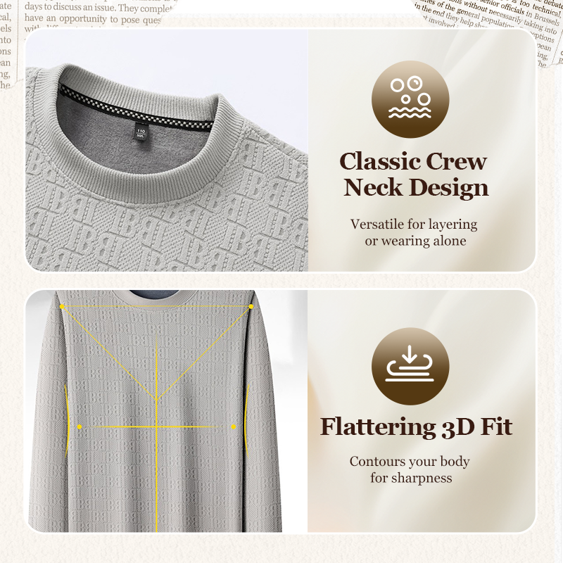 ⏳Limited-time 50% off⏰Men's Fashion Jacquard Thermal Base Layer Top👔