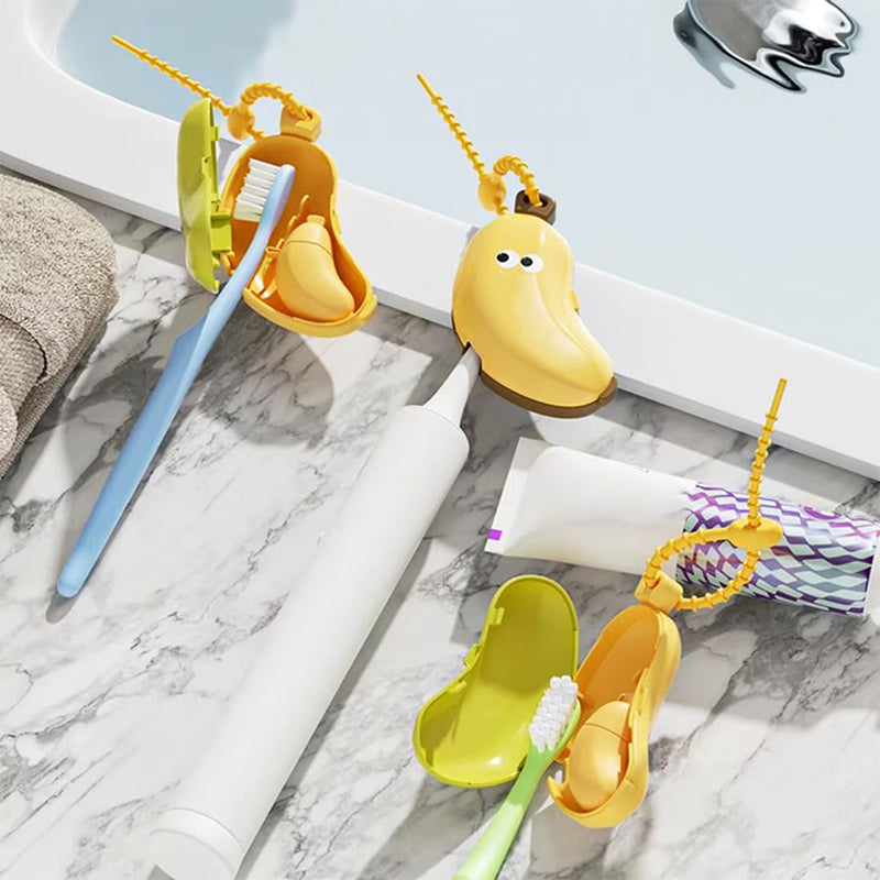 ⏳Limited-time 50% off⏰Travel Portable Cute Banana Toothbrush Storage Case with Toothpaste Dispenser🪥🍌