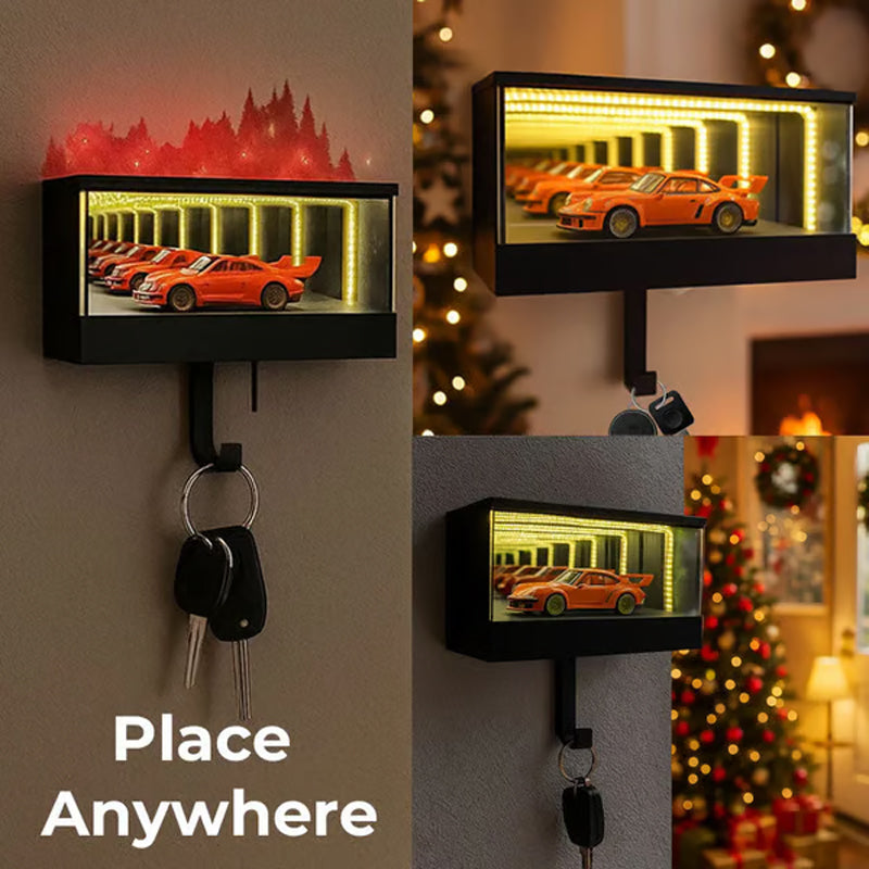⏳Limited-time 50% off⏰Infinity Mirror LED Garage Key Holder🗝️🪞🏎️