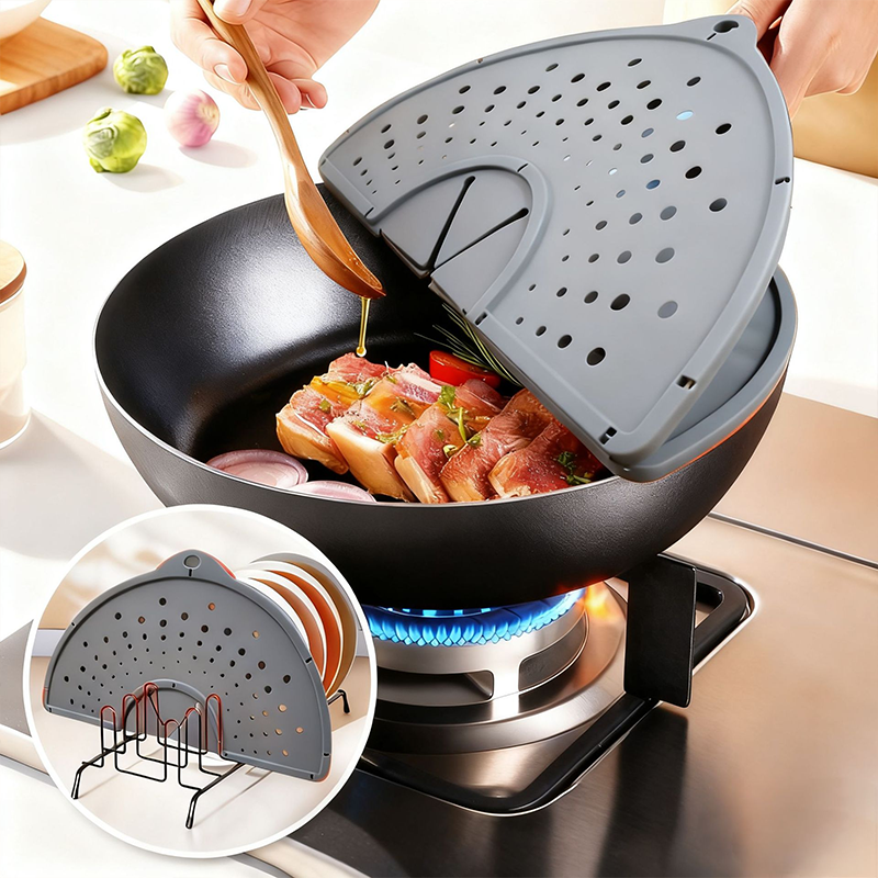 ⏳Limited-time 50% off⏰Foldable Silicone Anti-Spill Splatter Screen Lid🍲
